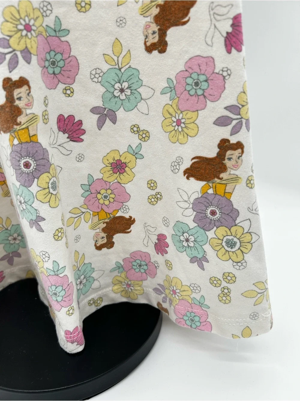 Disney Belle with White Floral Print Short Sleeve Dress Size 5T